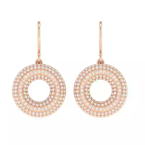 Women Round Earrings 3dm stl render detail 3D print model