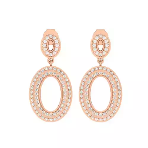 Women Round Earrings 3dm stl render detail