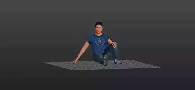 Young American Boy Low-poly 3D model