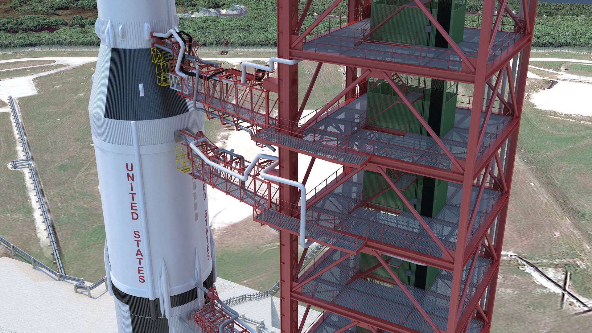 Saturn 5 Launch Pad 3D model_1