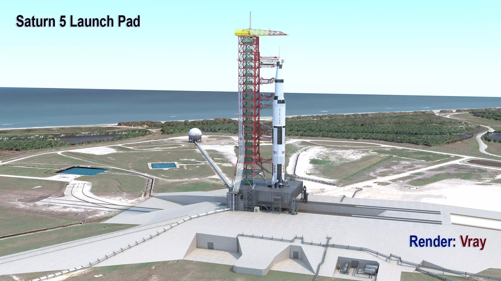 Saturn 5 Launch Pad 3D model_0