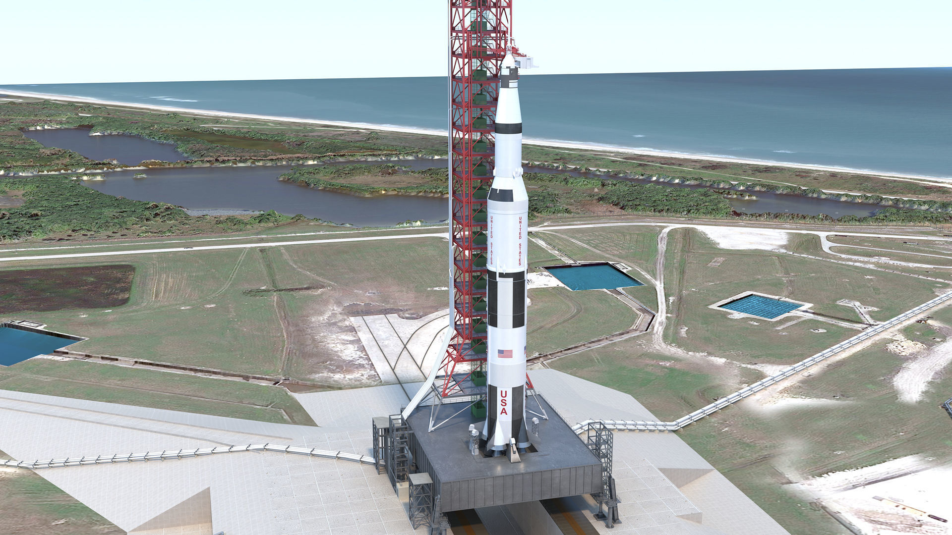 Saturn 5 Launch Pad 3D model_5