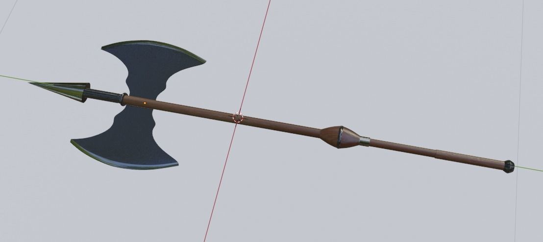 Halberd medieval weapon Free 3D model_2