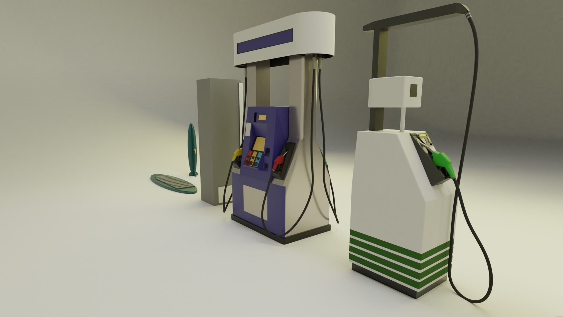 Gas Pump Pack - 9 Different Years 3D model_12