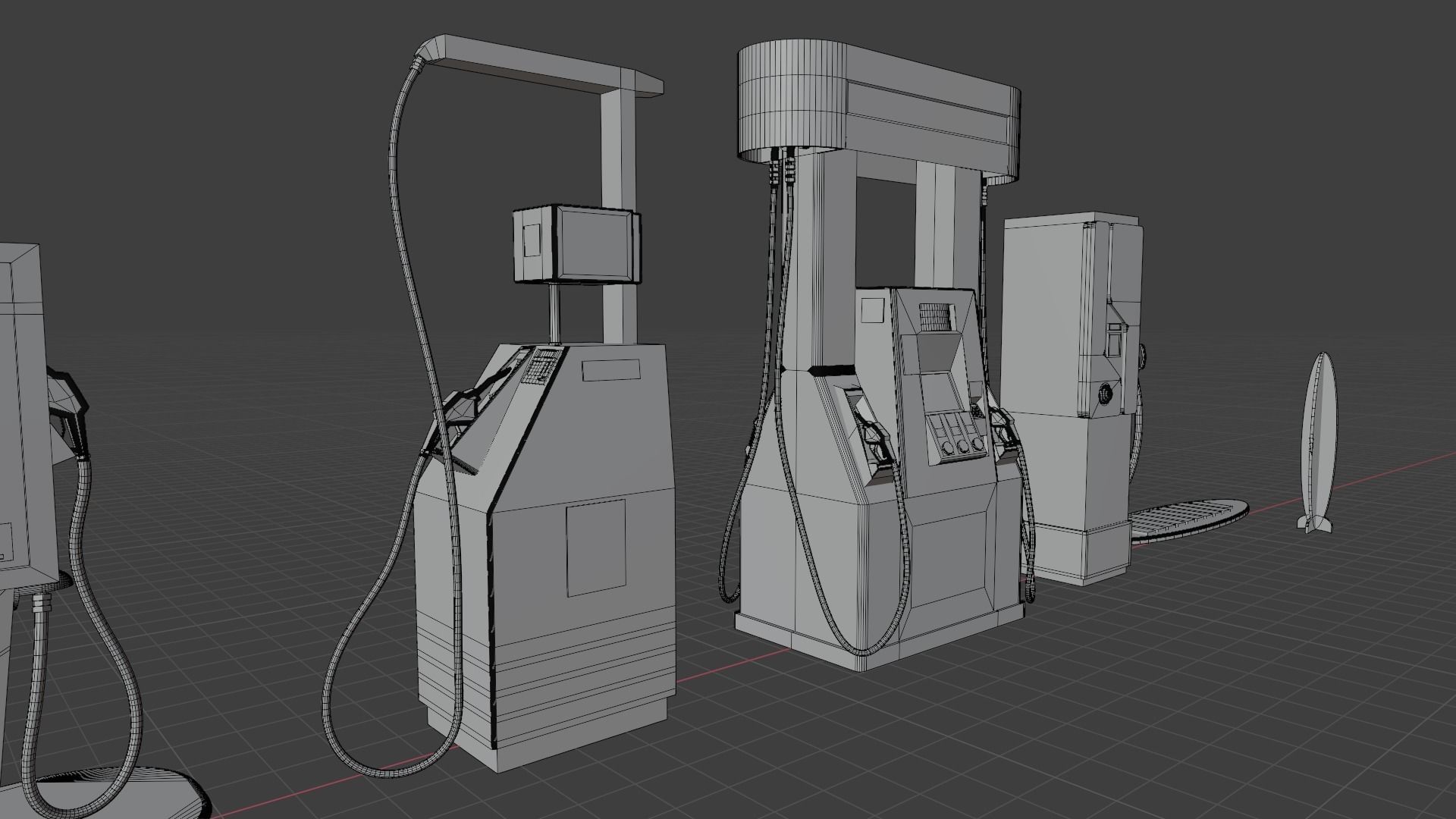 Gas Pump Pack - 9 Different Years 3D model_19