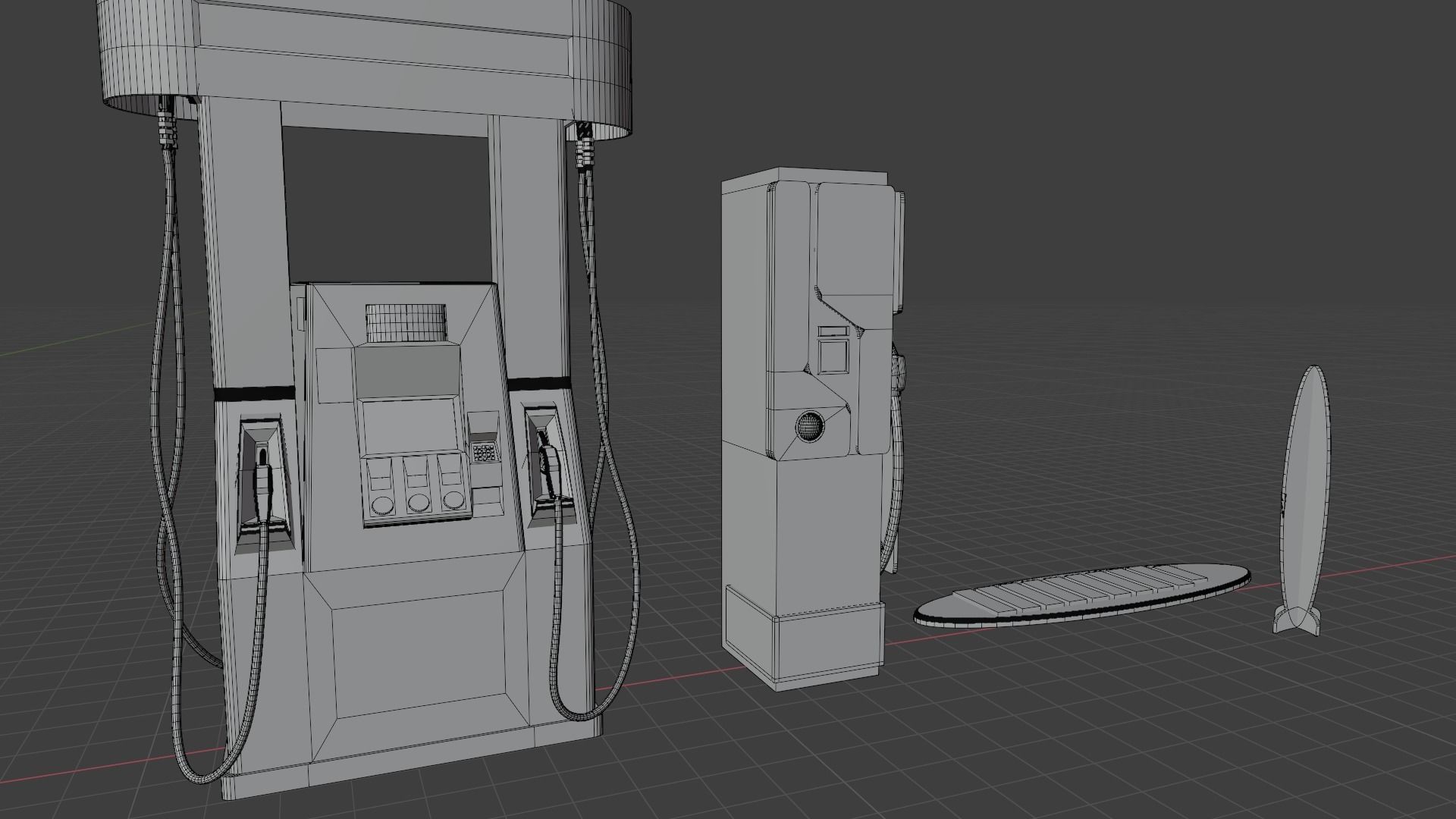 Gas Pump Pack - 9 Different Years 3D model_20