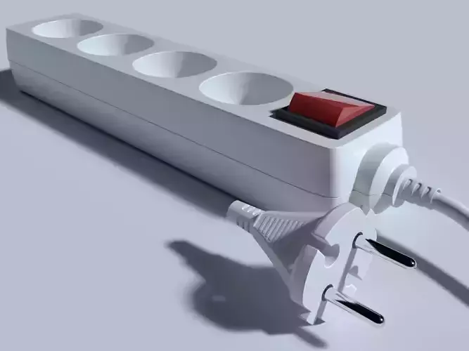 extension power outlet with four plugs 3D model