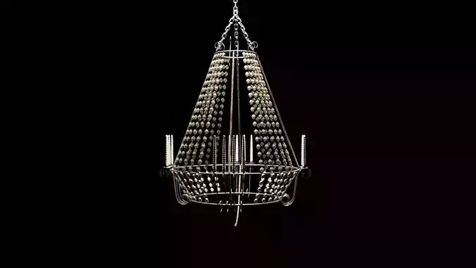 chandelier with beads hanging from it