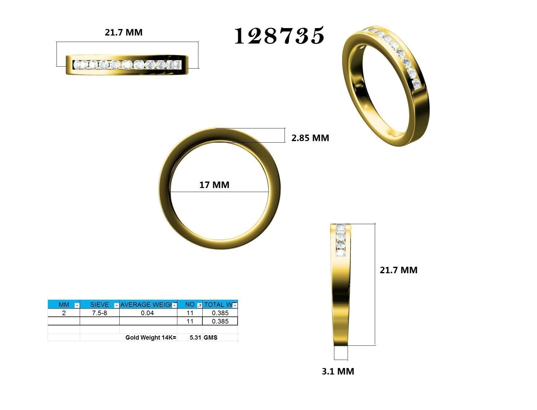 Ring - 128735 3D print model_12