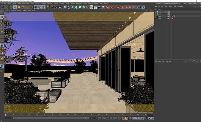 Corona - C4D scene files - Roof Terrace 3D model 4