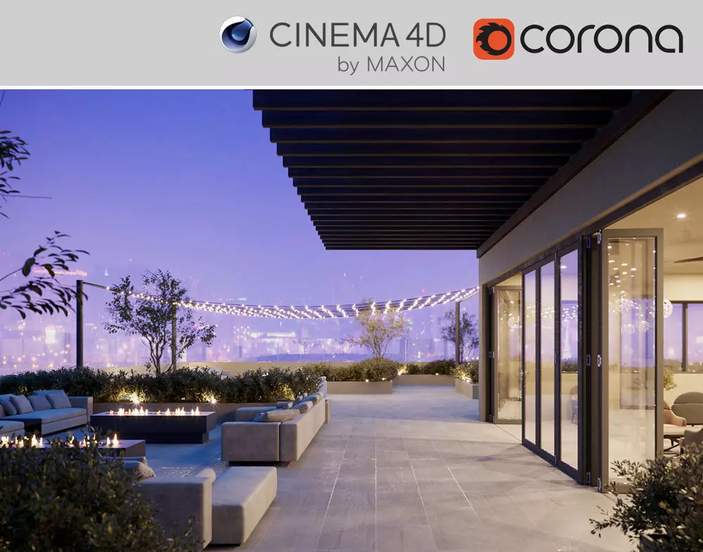 Corona - C4D scene files - Roof Terrace 3D model_0