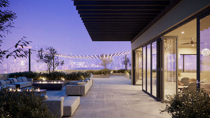 Corona - C4D scene files - Roof Terrace 3D model 2