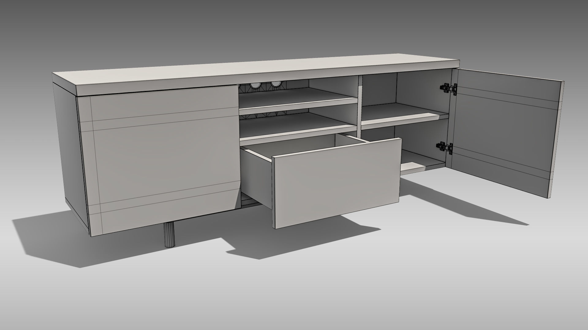 TV Stand 03 Low-poly 3D model_10