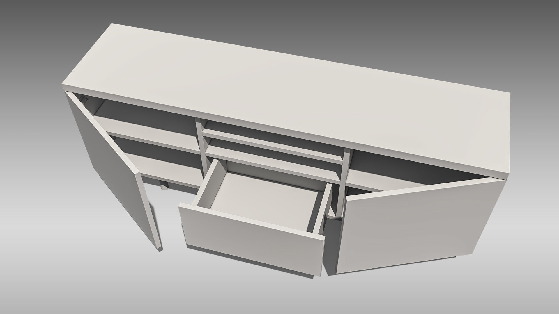 TV Stand 03 Low-poly 3D model_11