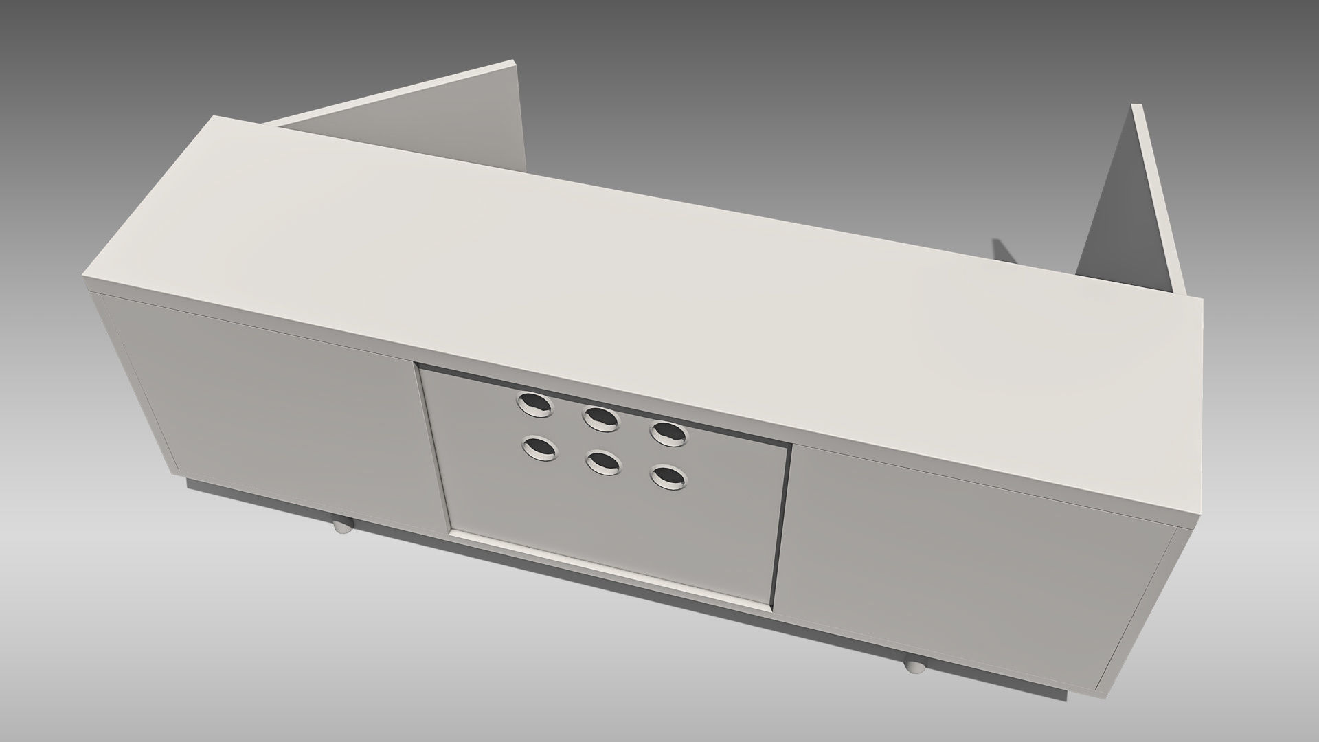TV Stand 03 Low-poly 3D model_13