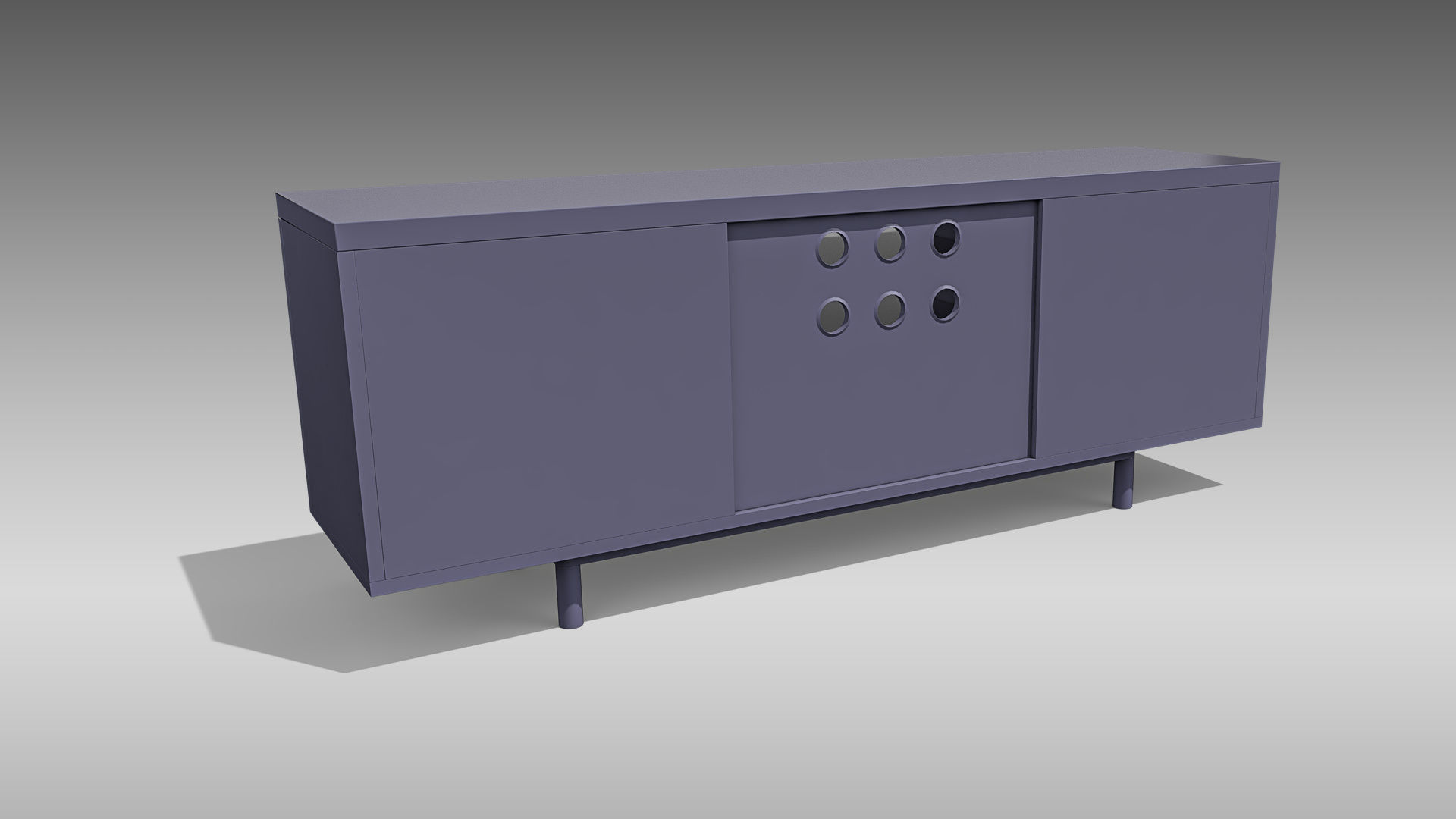 TV Stand 03 Low-poly 3D model_6
