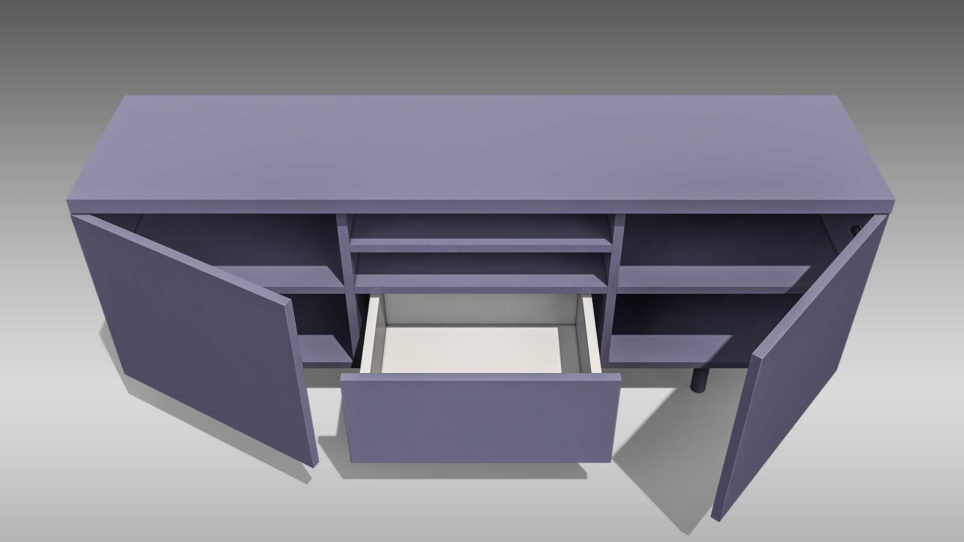 TV Stand 03 Low-poly 3D model_2