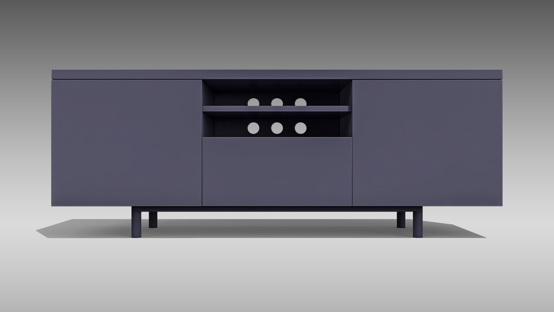TV Stand 03 Low-poly 3D model_1