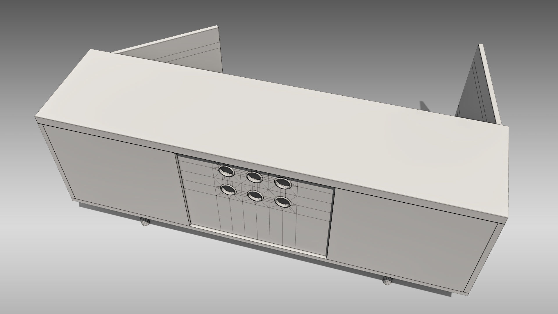TV Stand 03 Low-poly 3D model_14