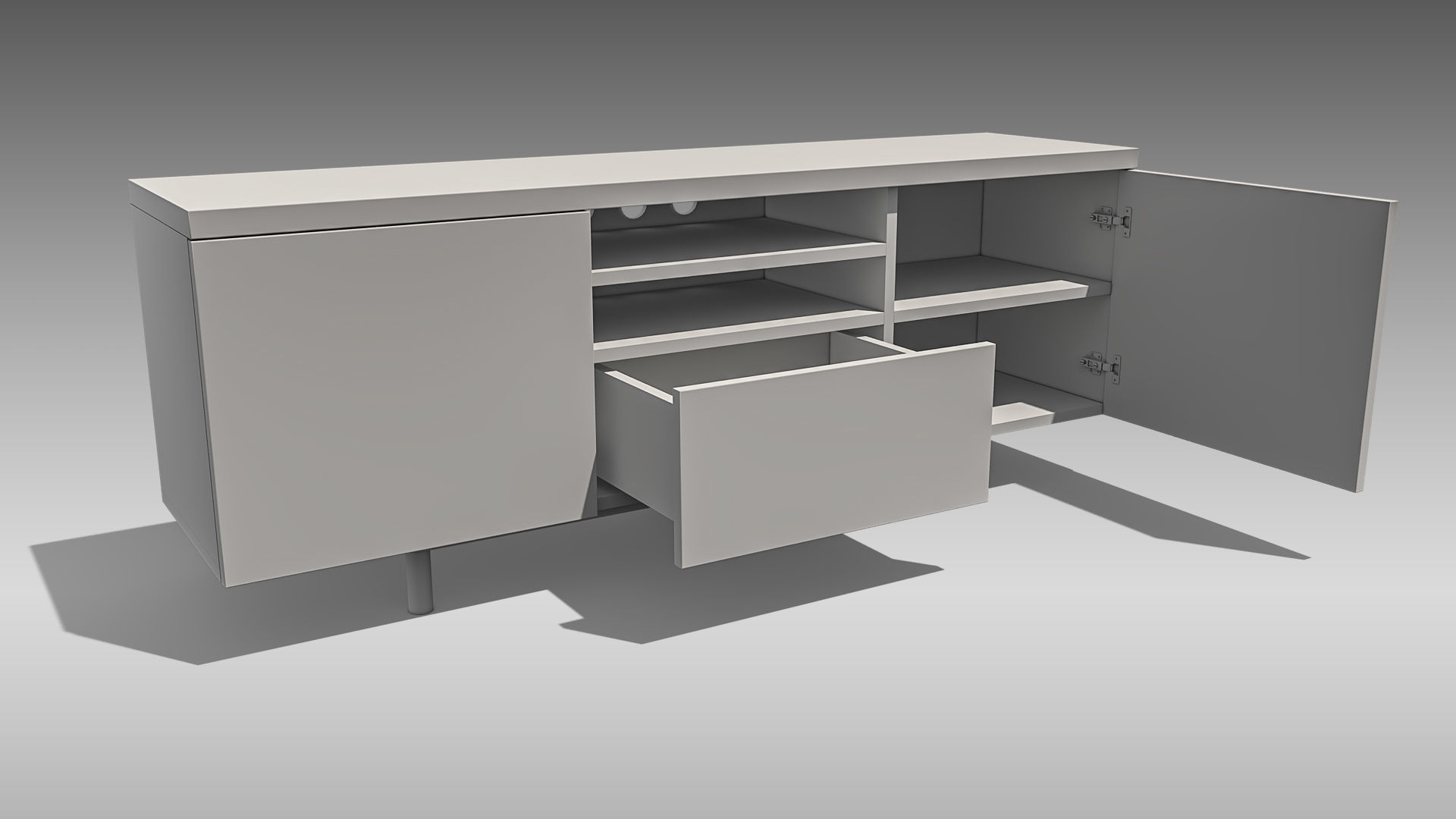 TV Stand 03 Low-poly 3D model_9