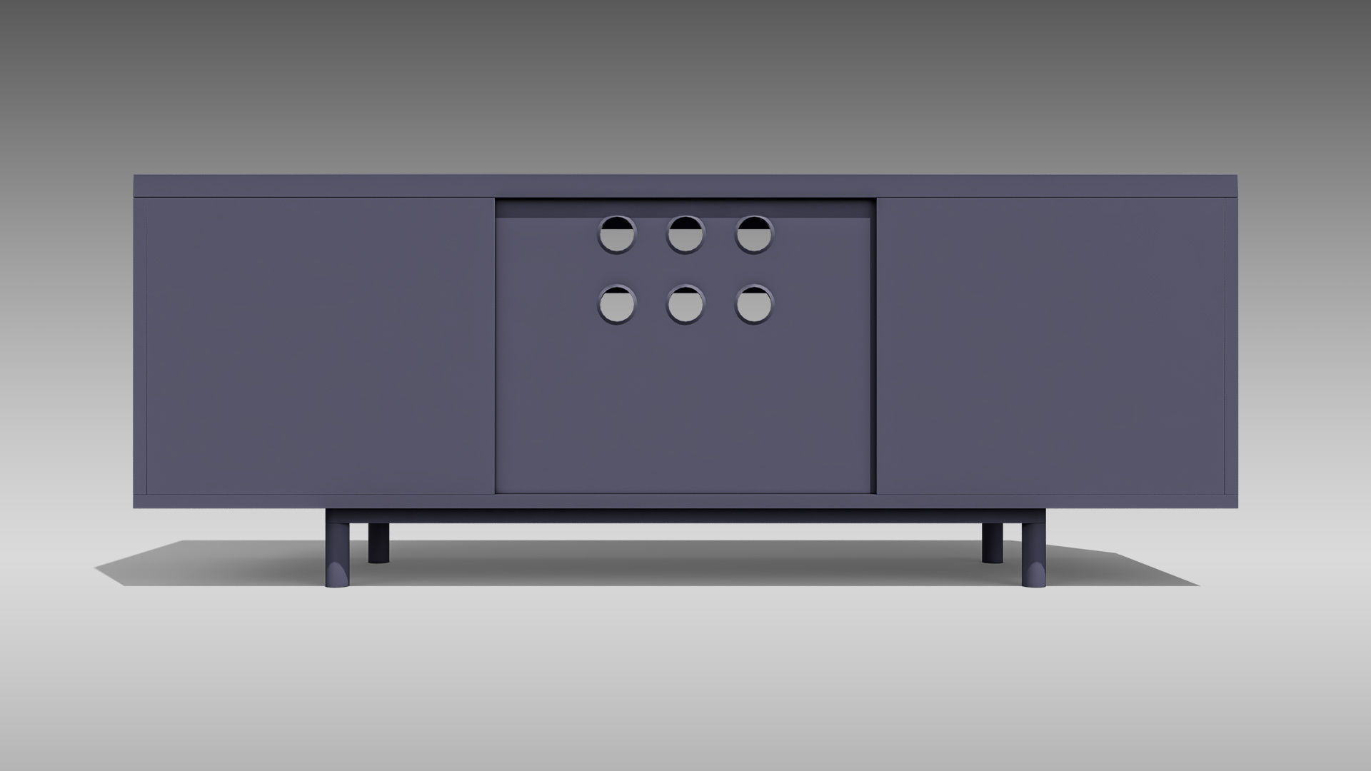 TV Stand 03 Low-poly 3D model_7