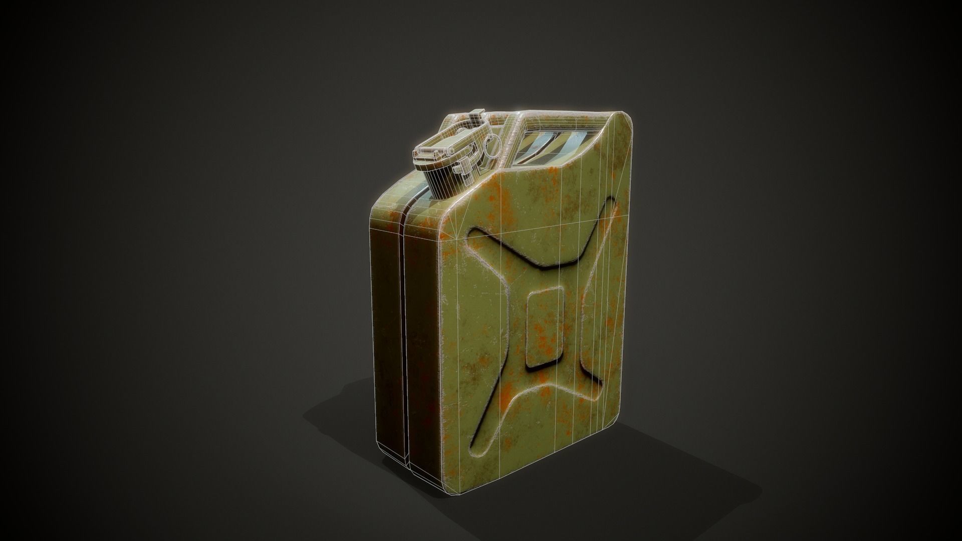 Jerry Can - Tutorial Included  Low-poly 3D model_3