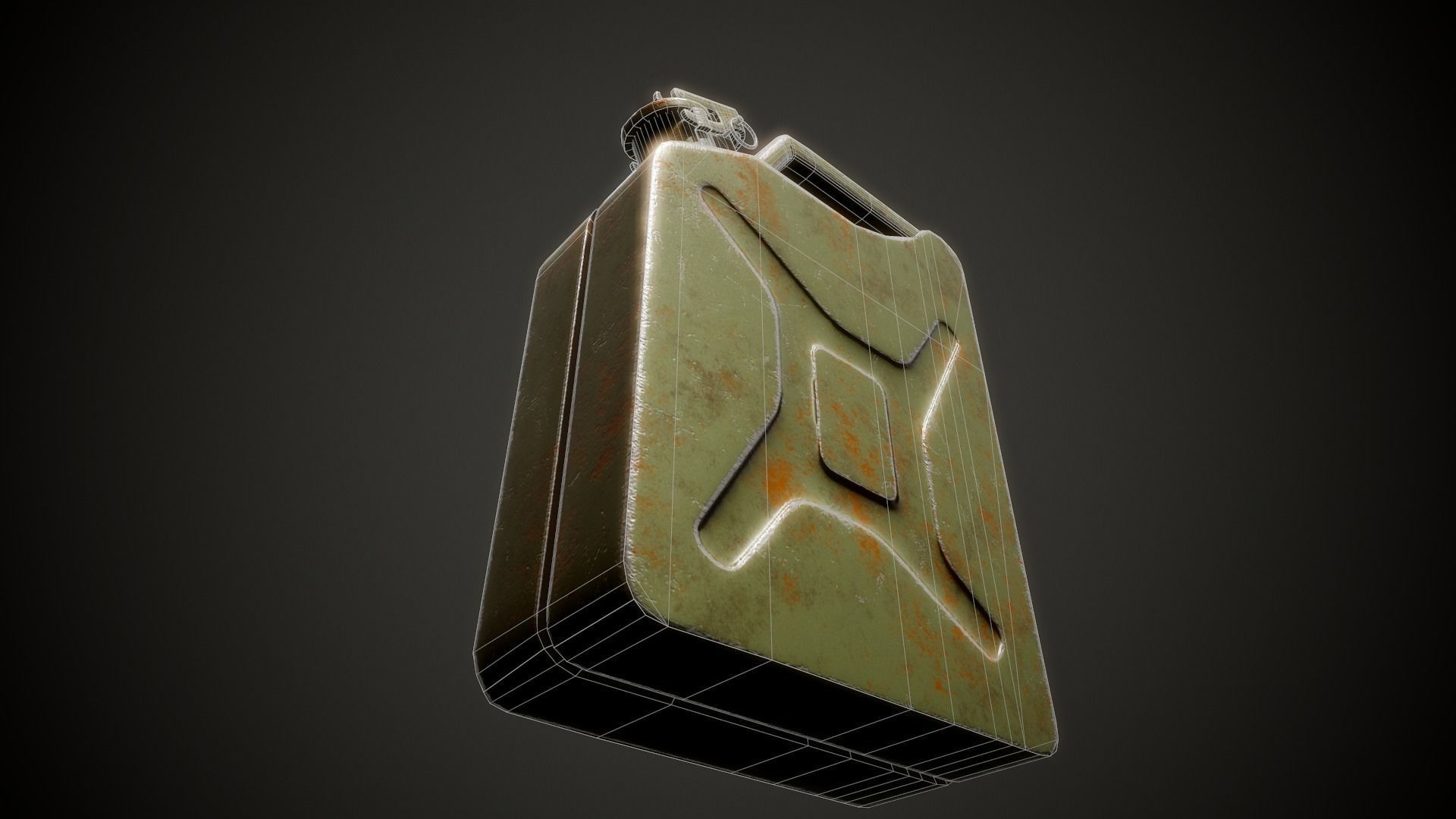 Jerry Can - Tutorial Included  Low-poly 3D model_7