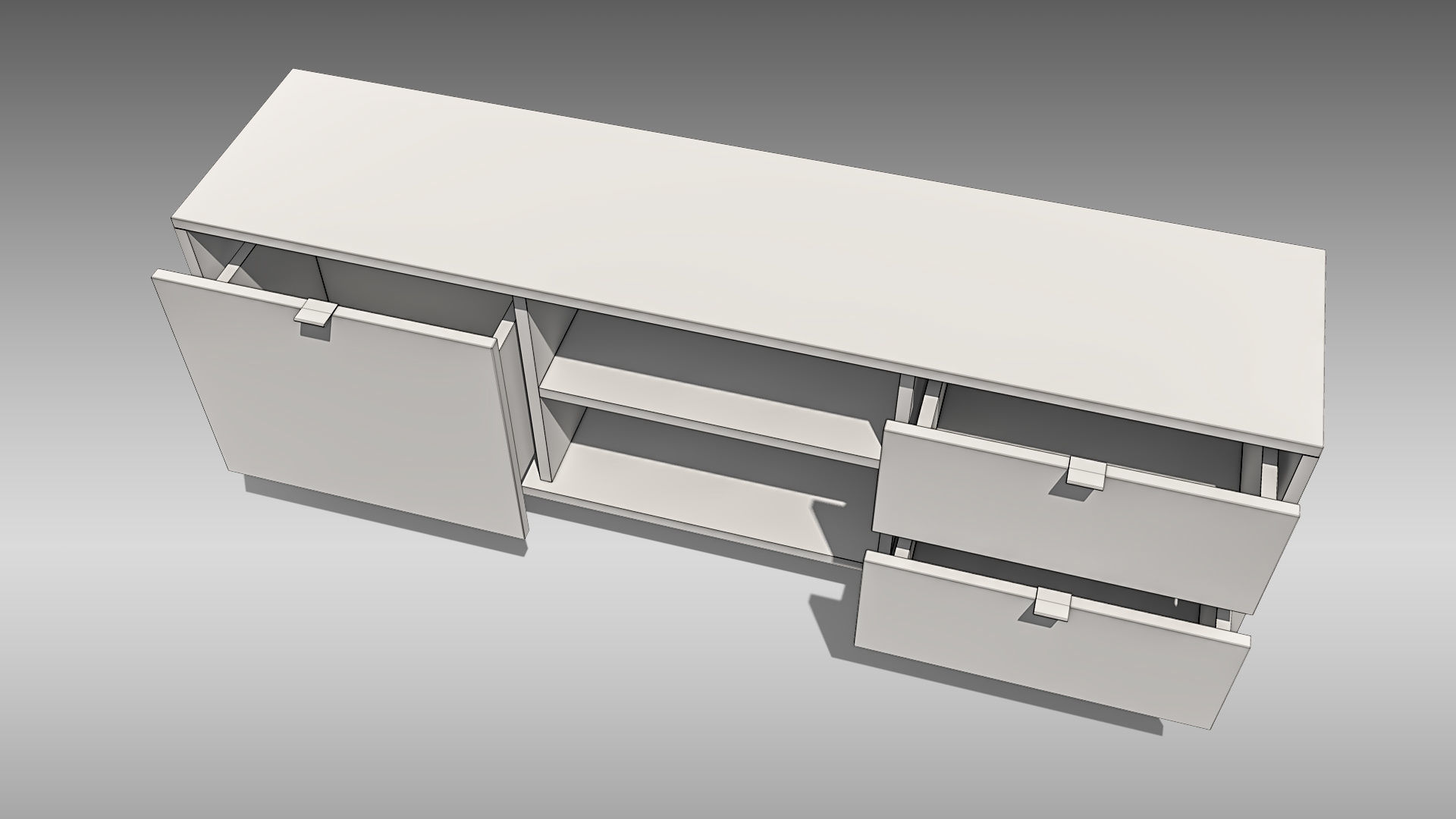 TV Stand 04 Low-poly 3D model_12
