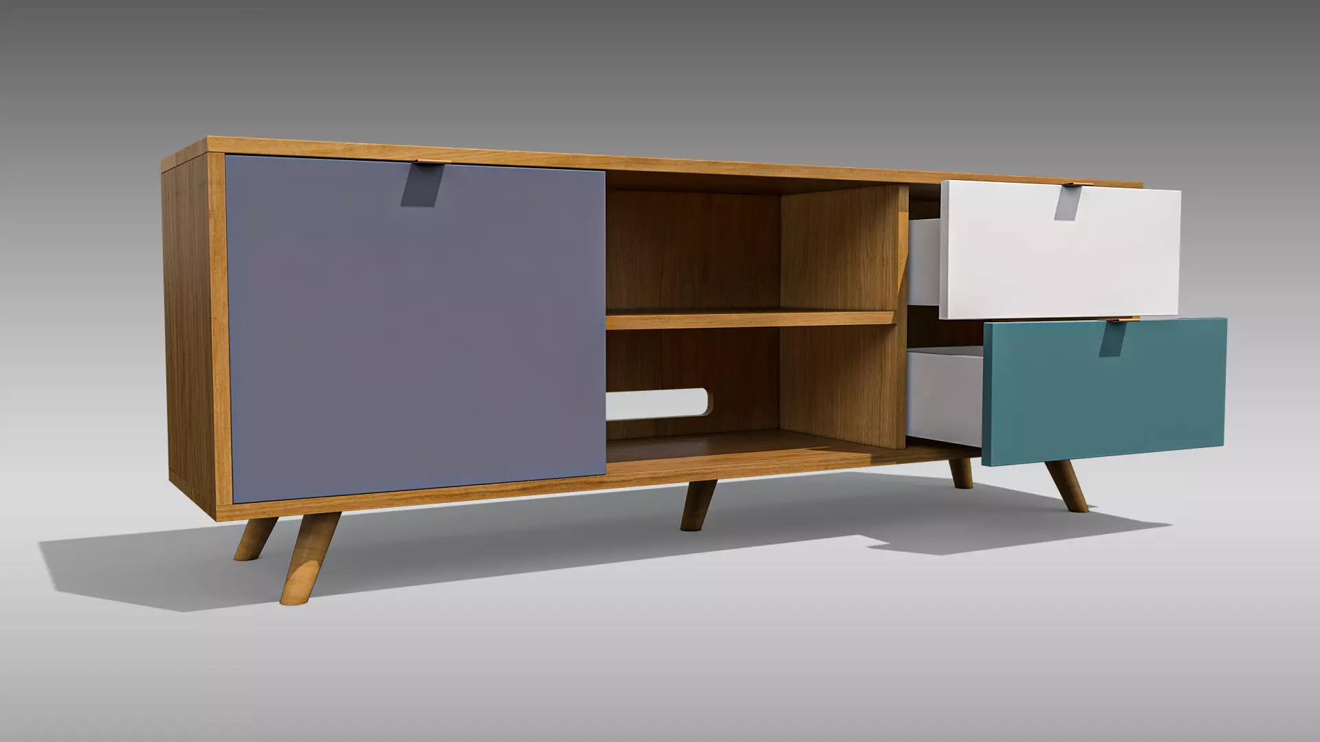 TV Stand 04 Low-poly 3D model_0