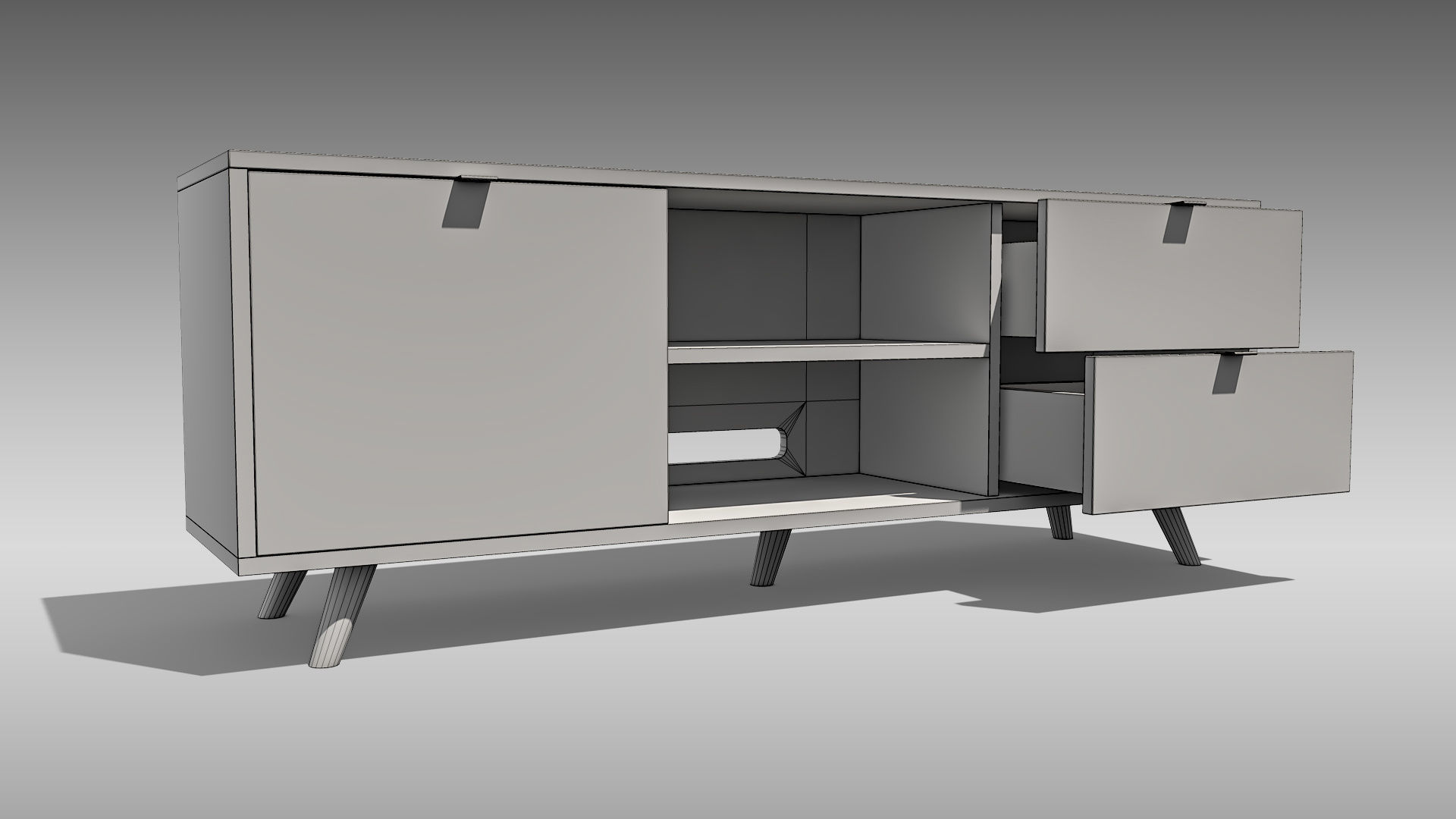 TV Stand 04 Low-poly 3D model_10