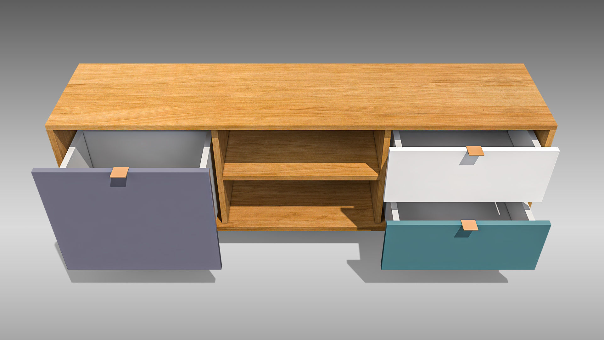 TV Stand 04 Low-poly 3D model_2