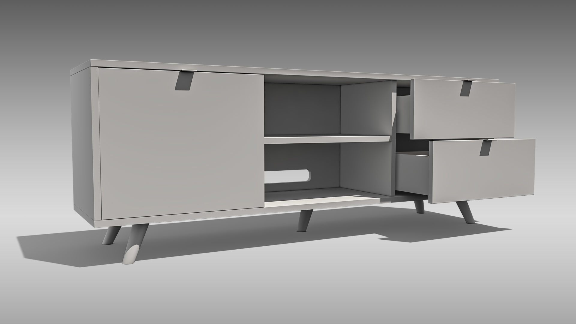 TV Stand 04 Low-poly 3D model_9
