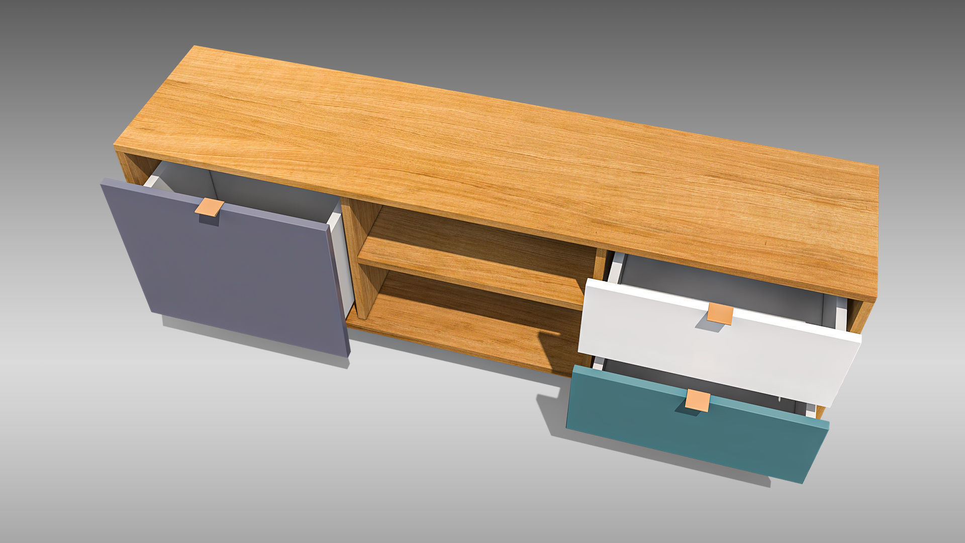 TV Stand 04 Low-poly 3D model_4