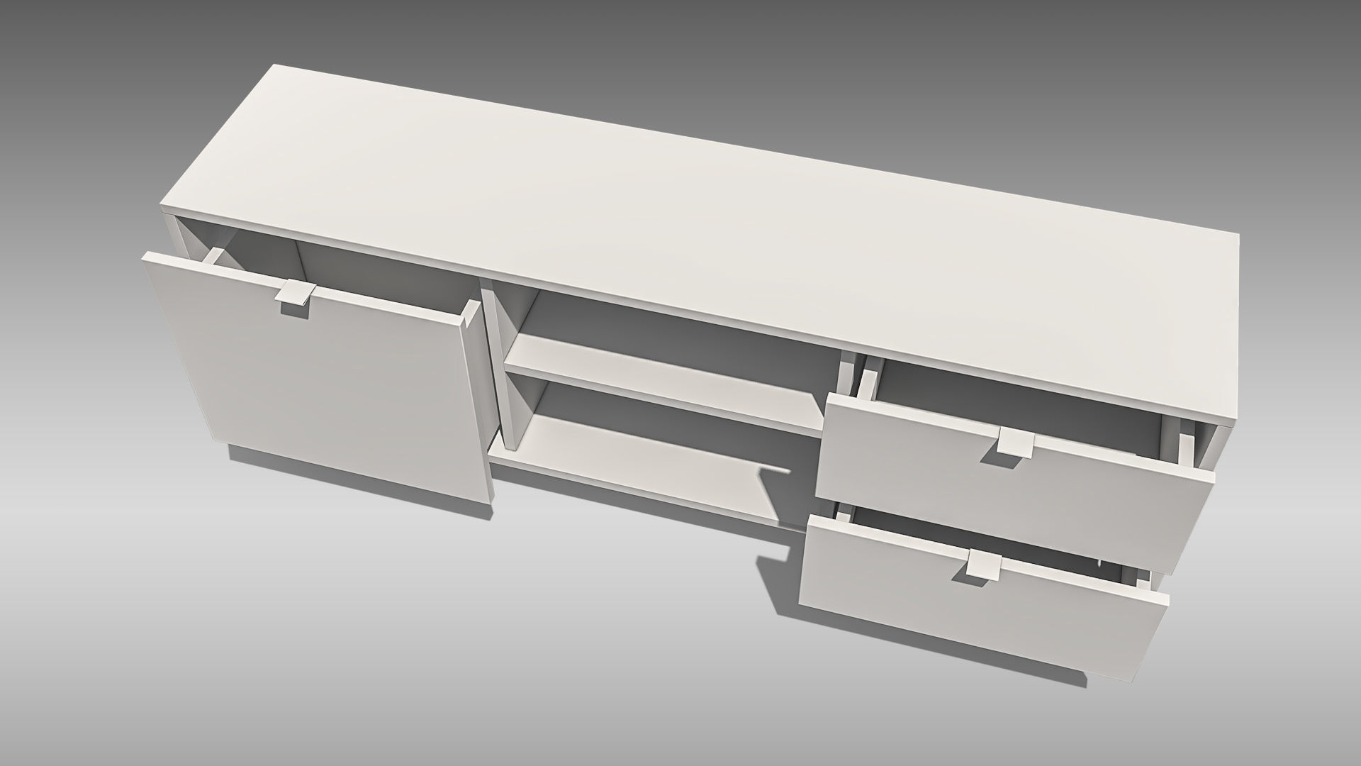 TV Stand 04 Low-poly 3D model_11