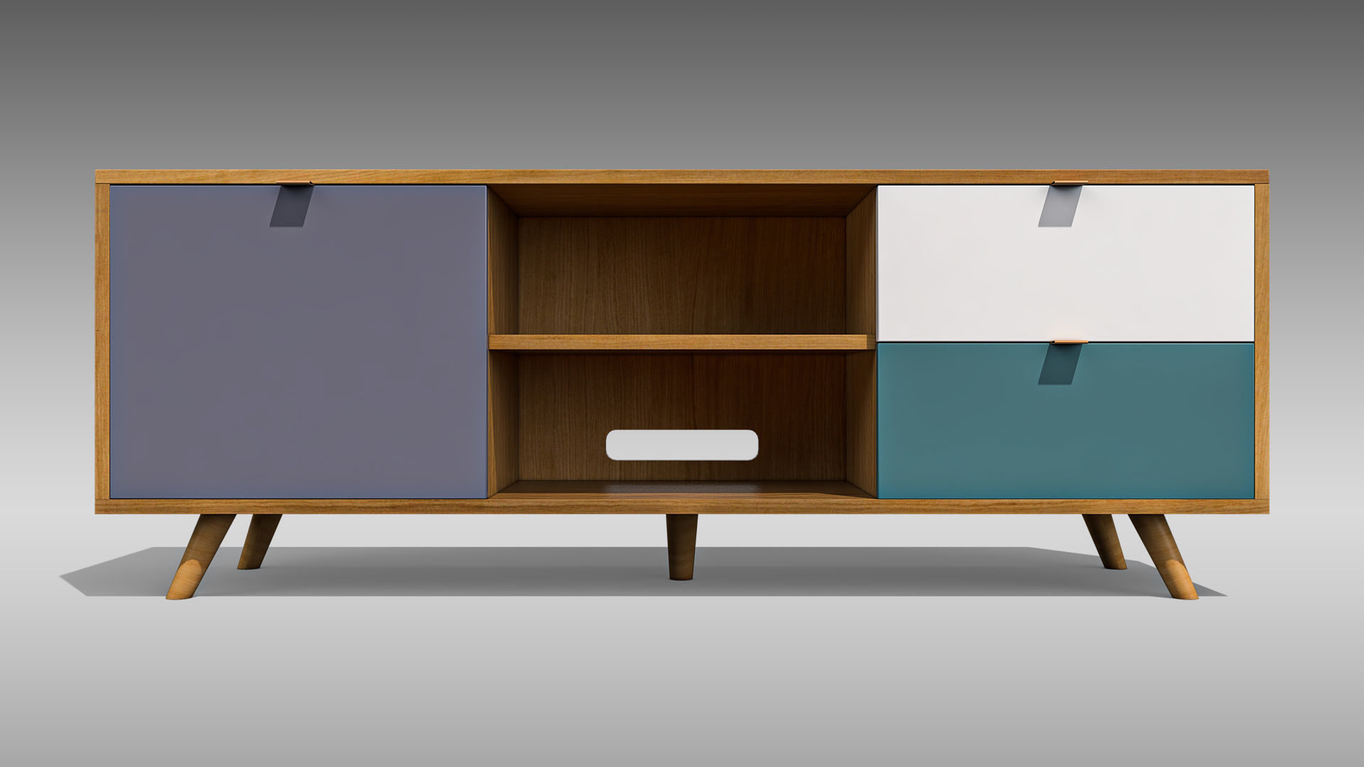 TV Stand 04 Low-poly 3D model_1