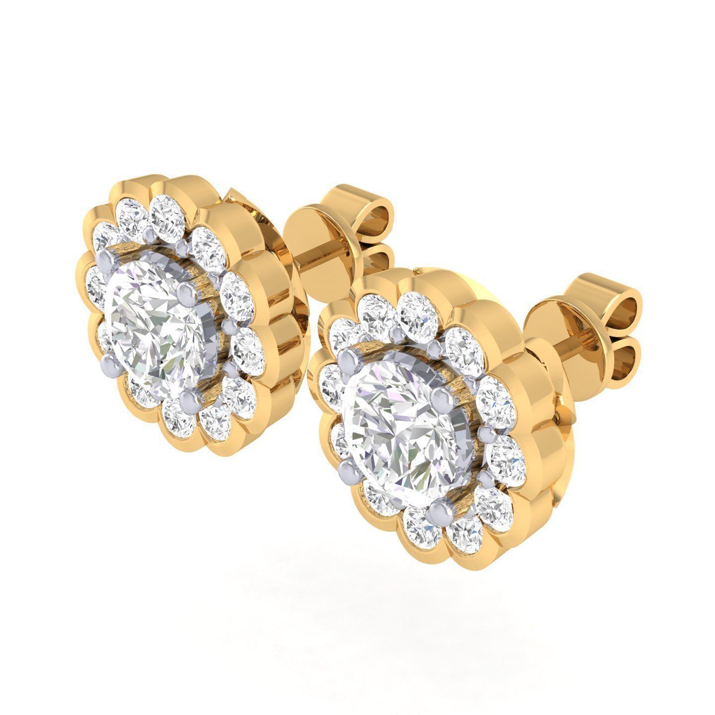 Women Round Earrings 3dm stl render detail 3D print model_7