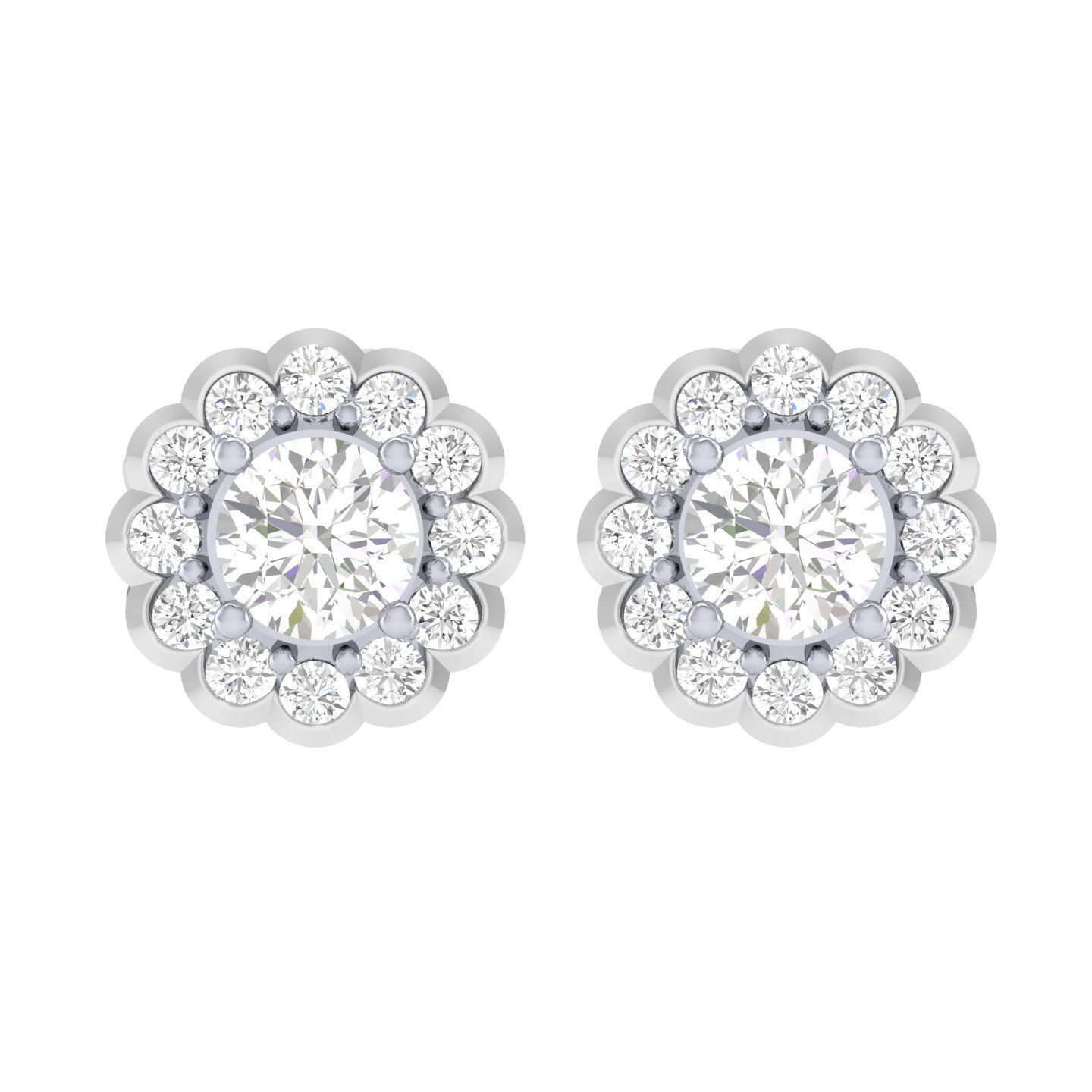 Women Round Earrings 3dm stl render detail 3D print model_3