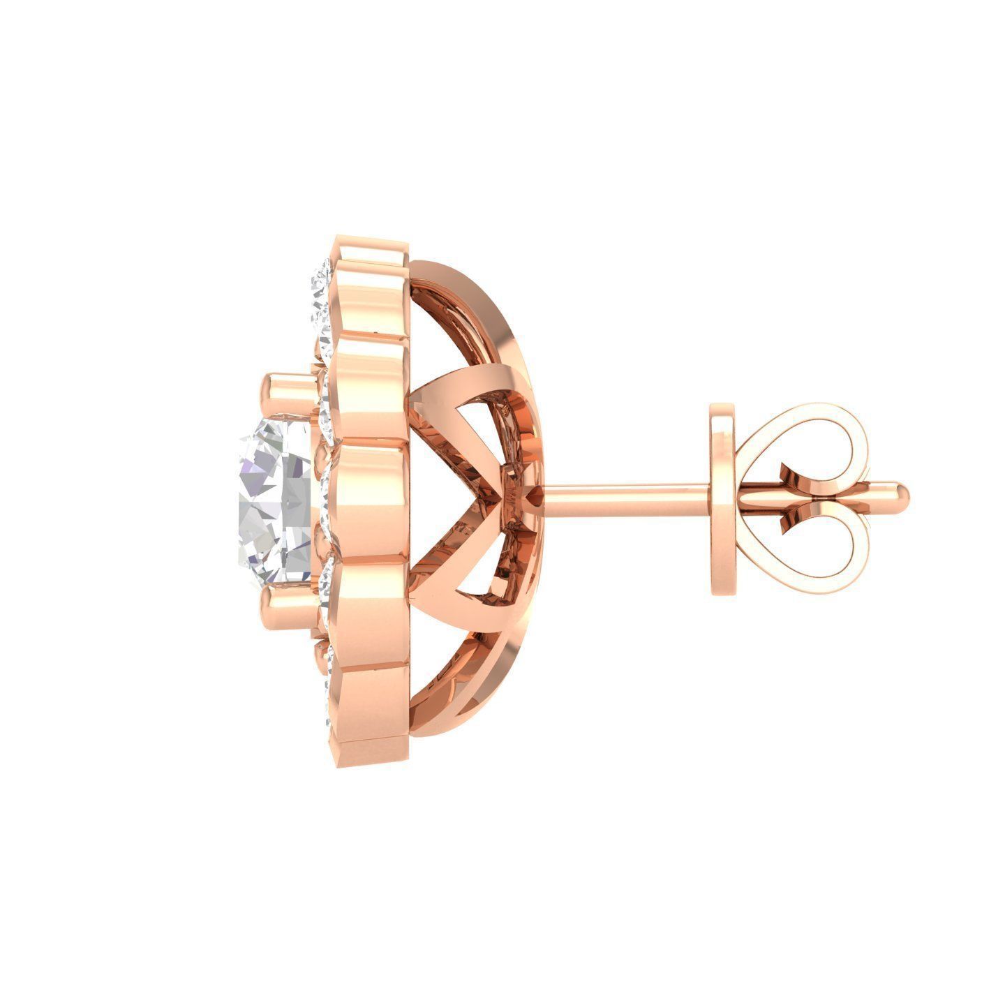 Women Round Earrings 3dm stl render detail 3D print model_2