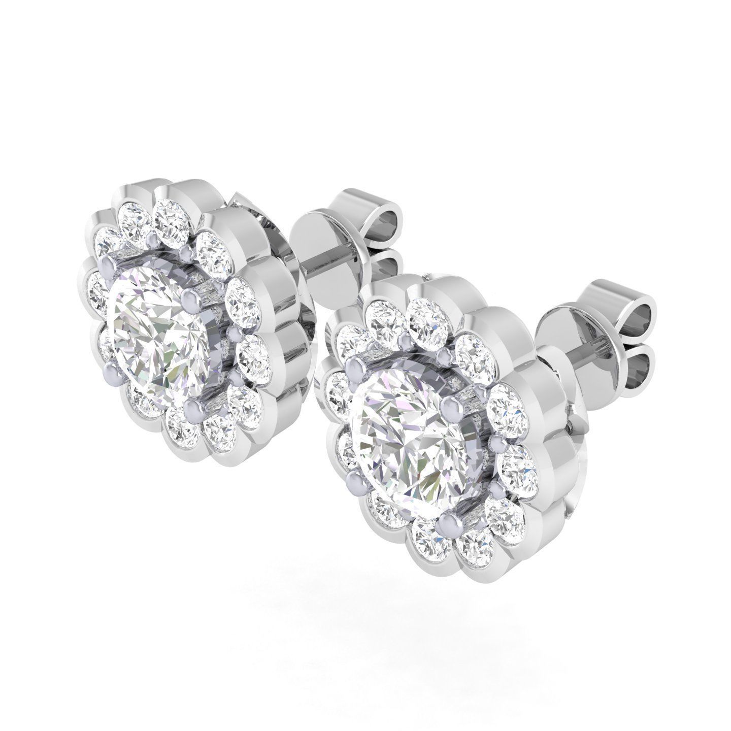 Women Round Earrings 3dm stl render detail 3D print model_4