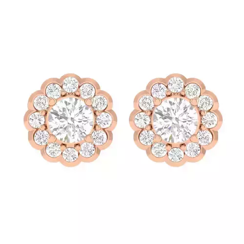 Women Round Earrings 3dm stl render detail