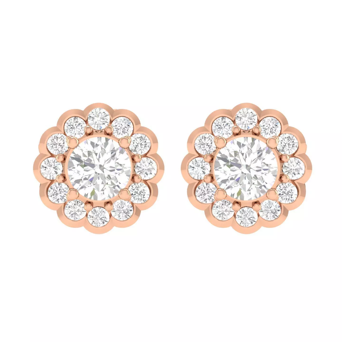 Women Round Earrings 3dm stl render detail 3D print model_0