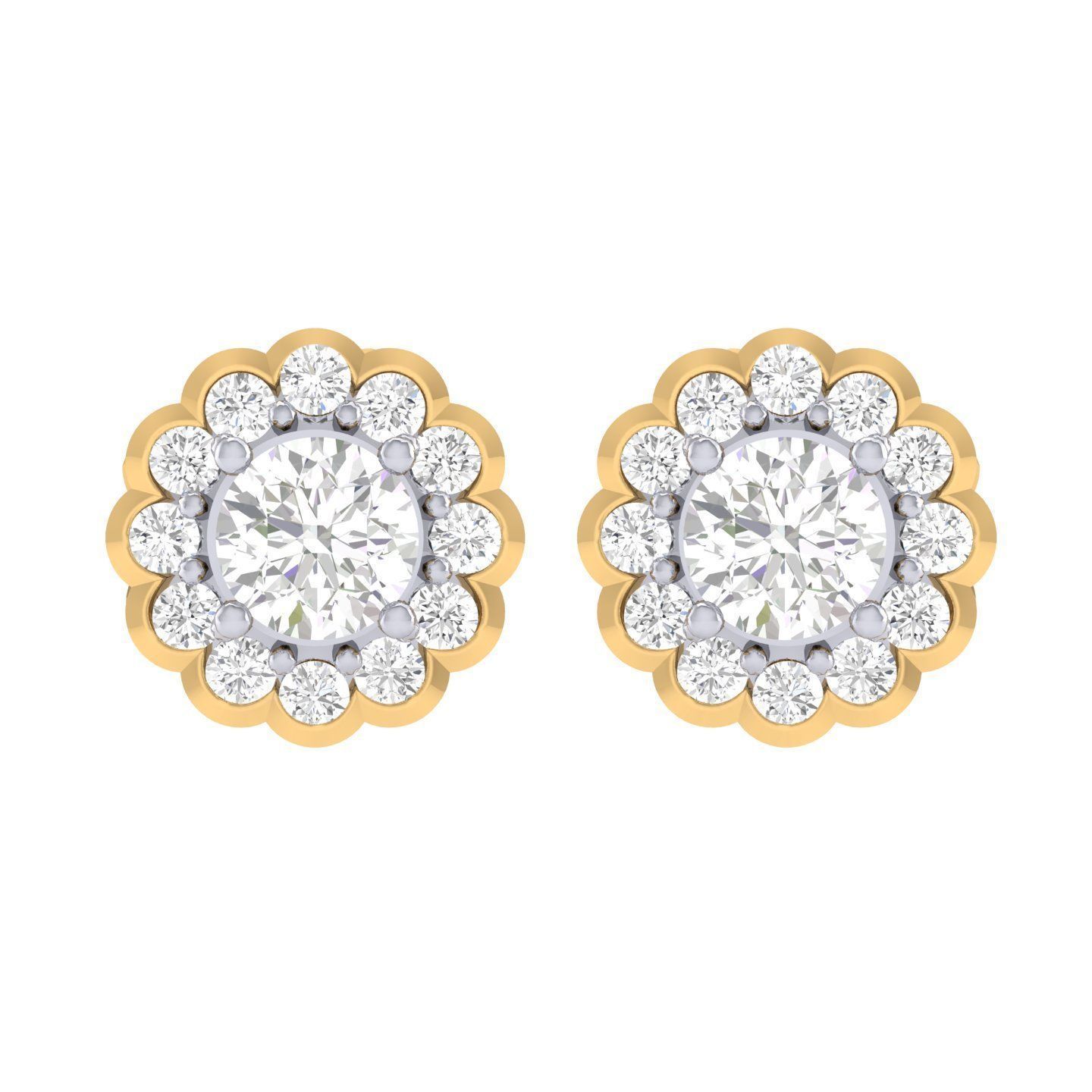 Women Round Earrings 3dm stl render detail 3D print model_6