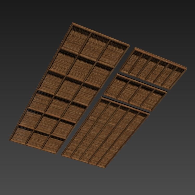 Ceiling thick branch straight n1 3D model_10