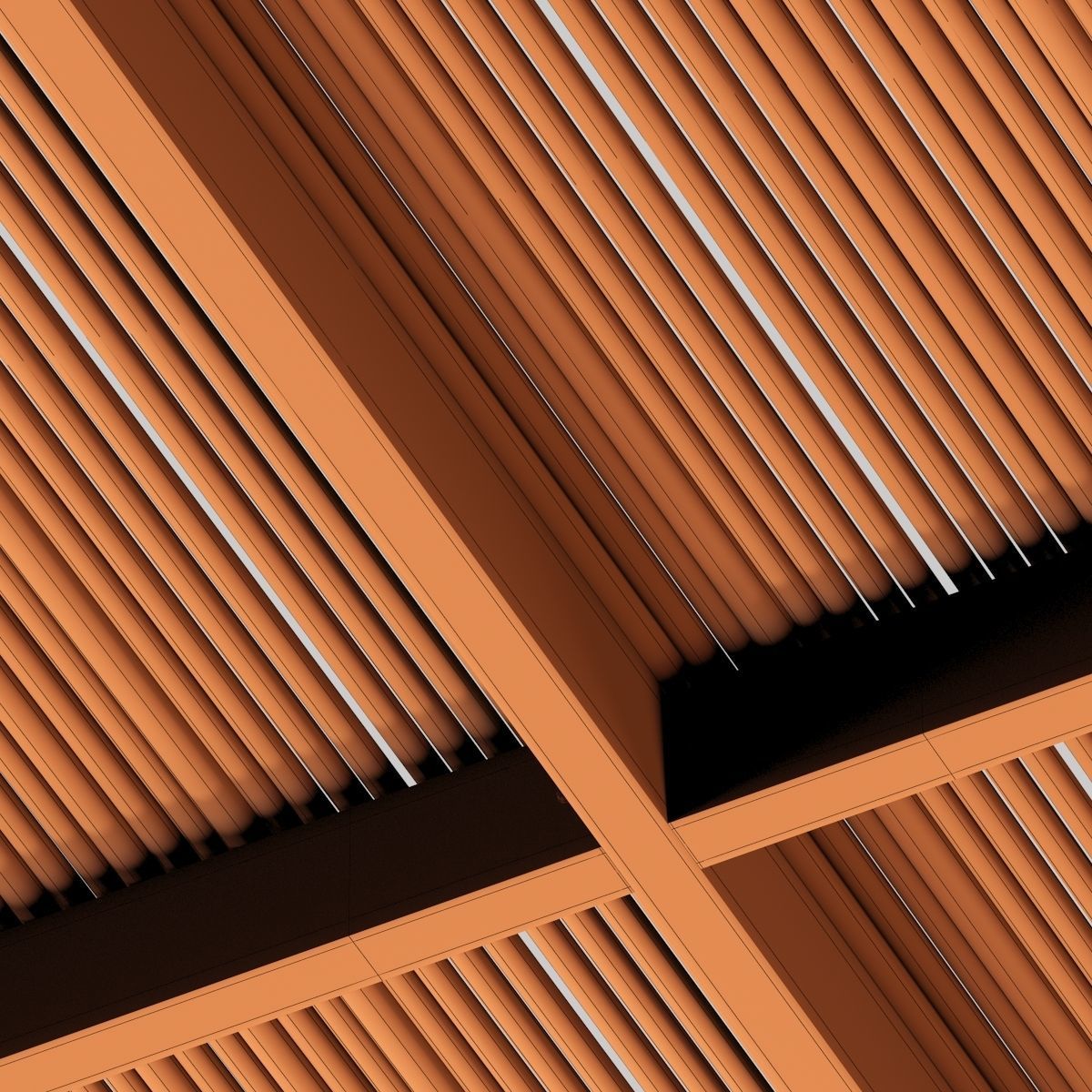 Ceiling thick branch straight n1 3D model_17