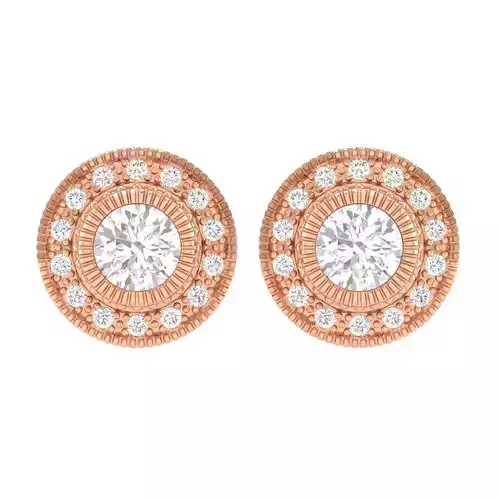 Women Round Earrings 3dm stl render detail