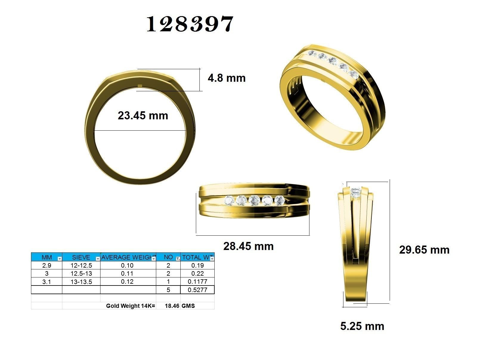 Ring - 128397 3D print model_12