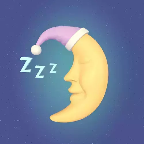 Cartoon Moon - Crescent Character Low-poly 3D model