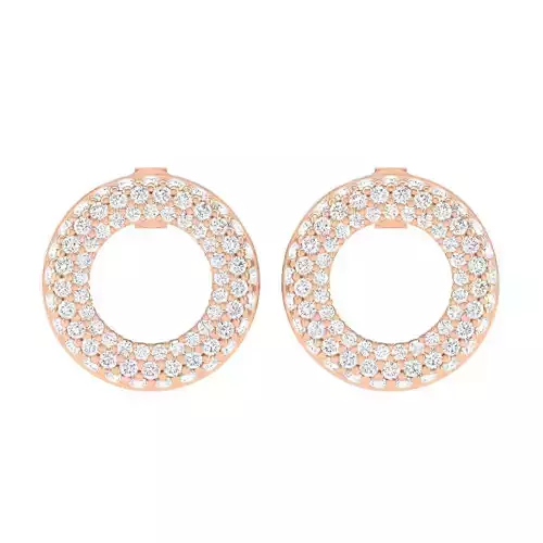 Women Round Earrings 3dm stl render detail