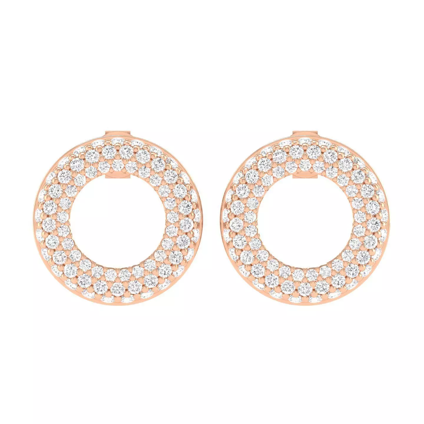 Women Round Earrings 3dm stl render detail 3D print model_0