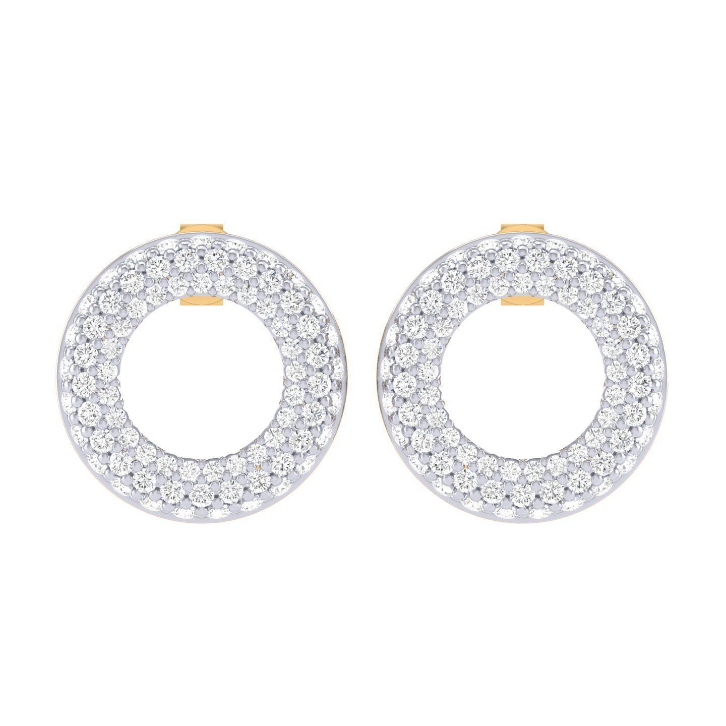 Women Round Earrings 3dm stl render detail 3D print model_6